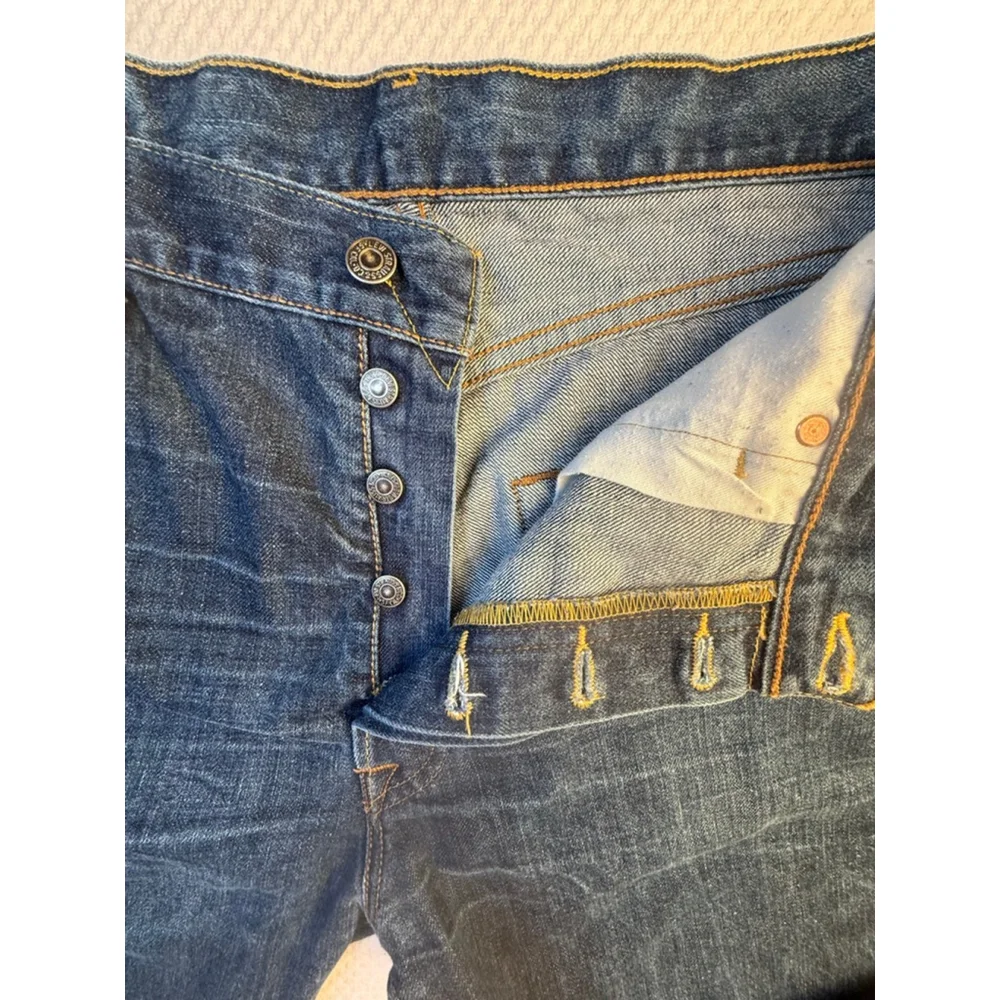 Men's Levi's 501 Dark Blue Straight Jeans Waist 36